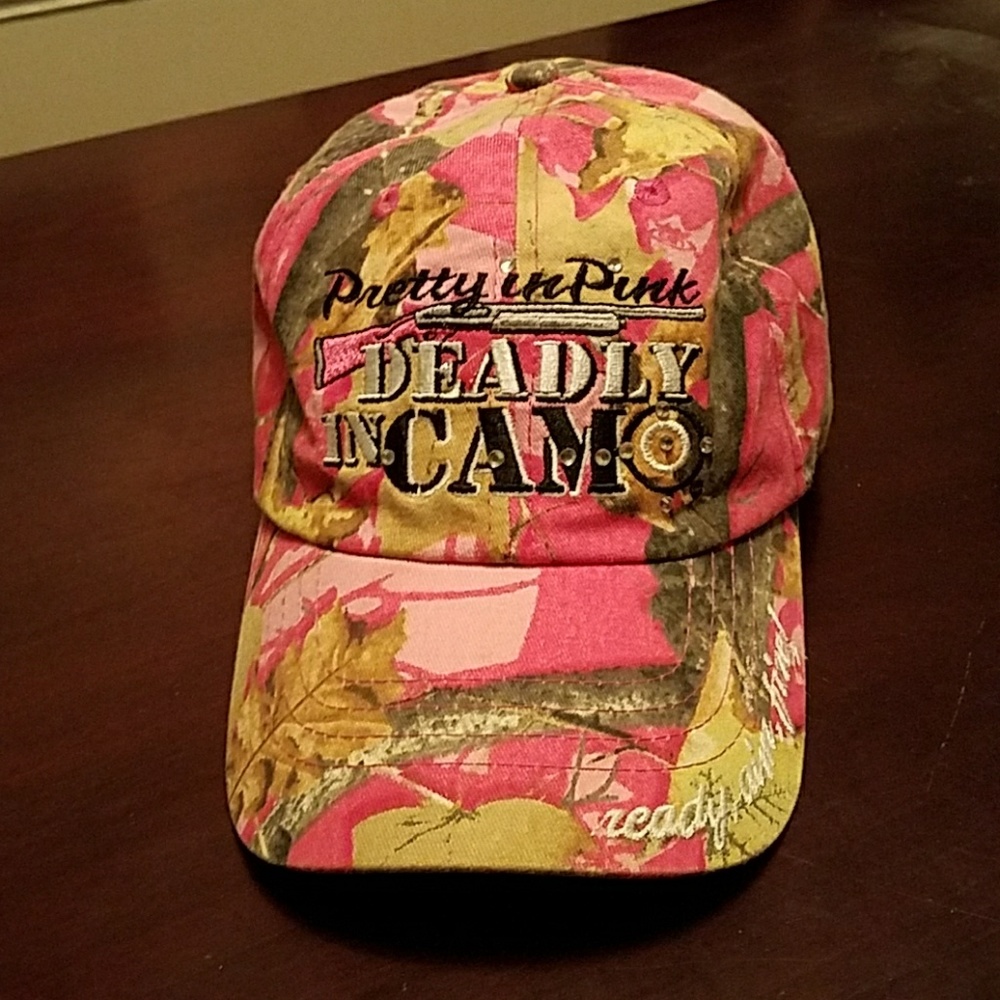 Pink camo hat